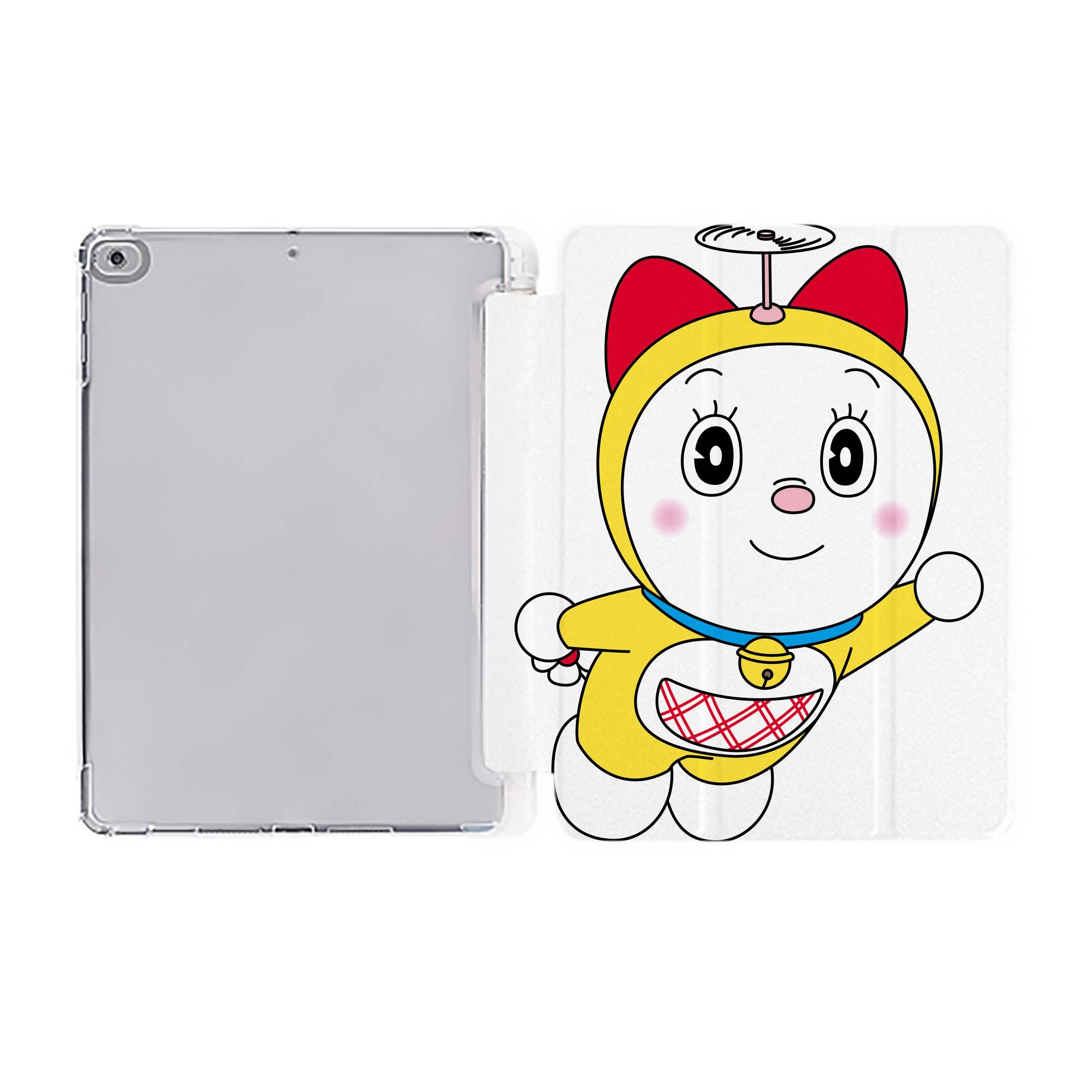 （画像用） ドラえもん ドラミ Doraemon Dorami IPad ケース ペン収納付き 三つ折りスタンド PUレザー×シリコン 対応機種9.5/10.5/10.9インチ